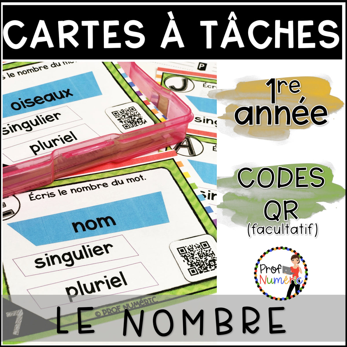 Cartes à Tâches (avec/sans codes QR)- GRAMMAIRE - 1re année