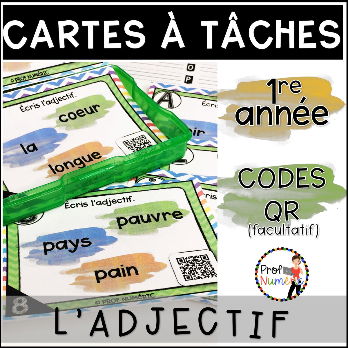 Cartes à Tâches (avec/sans codes QR)- GRAMMAIRE - 1re année