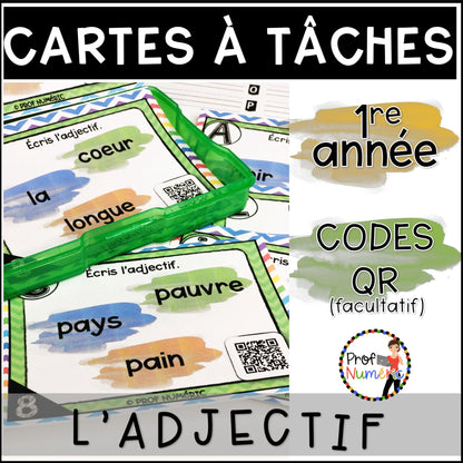 Cartes à Tâches (avec/sans codes QR)- GRAMMAIRE - 1re année