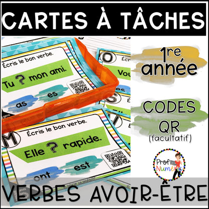 Cartes à Tâches (avec/sans codes QR)- GRAMMAIRE - 1re année