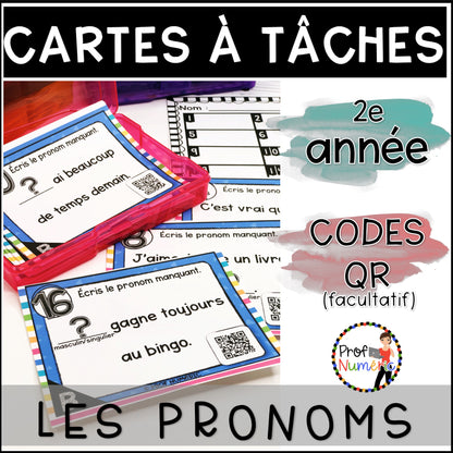 Cartes à Tâches (avec/sans codes QR)- GRAMMAIRE - 2e année