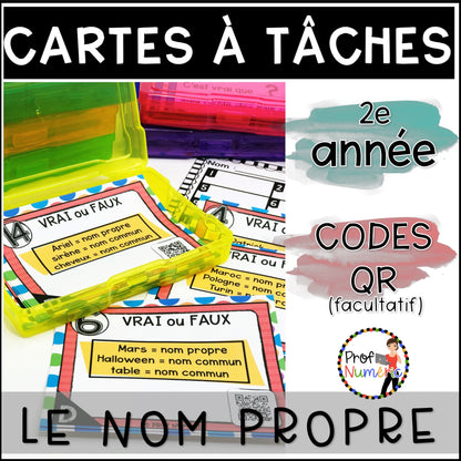 Cartes à Tâches (avec/sans codes QR)- GRAMMAIRE - 2e année
