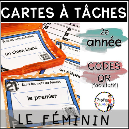 Cartes à Tâches (avec/sans codes QR)- GRAMMAIRE - 2e année
