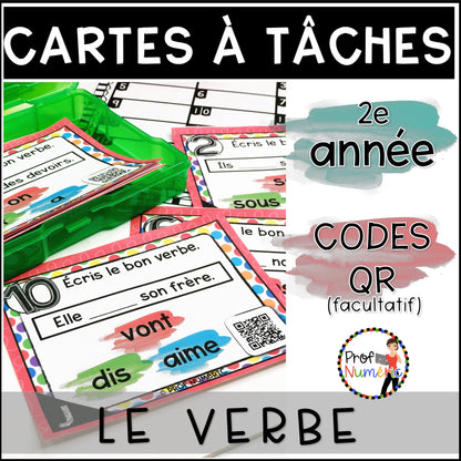 Cartes à Tâches (avec/sans codes QR)- GRAMMAIRE - 2e année