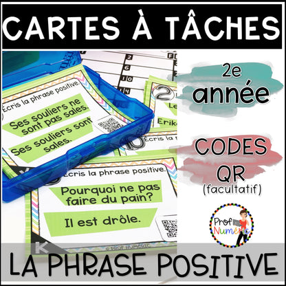 Cartes à Tâches (avec/sans codes QR)- GRAMMAIRE - 2e année