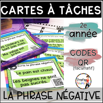 Cartes à Tâches (avec/sans codes QR)- GRAMMAIRE - 2e année