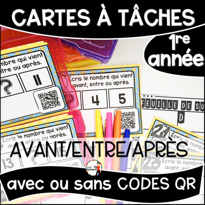 Cartes à Tâches (avec/sans codes QR)- MATHS - 1re année