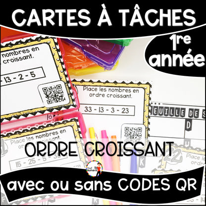 Cartes à Tâches (avec/sans codes QR)- MATHS - 1re année