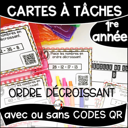 Cartes à Tâches (avec/sans codes QR)- MATHS - 1re année