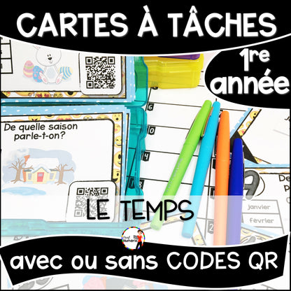 Cartes à Tâches (avec/sans codes QR)- MATHS - 1re année