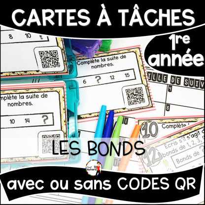 Cartes à Tâches (avec/sans codes QR)- MATHS - 1re année