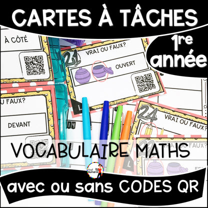Cartes à Tâches (avec/sans codes QR)- MATHS - 1re année