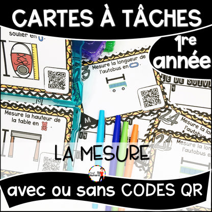 Cartes à Tâches (avec/sans codes QR)- MATHS - 1re année