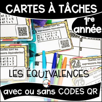 Cartes à Tâches (avec/sans codes QR)- MATHS - 1re année