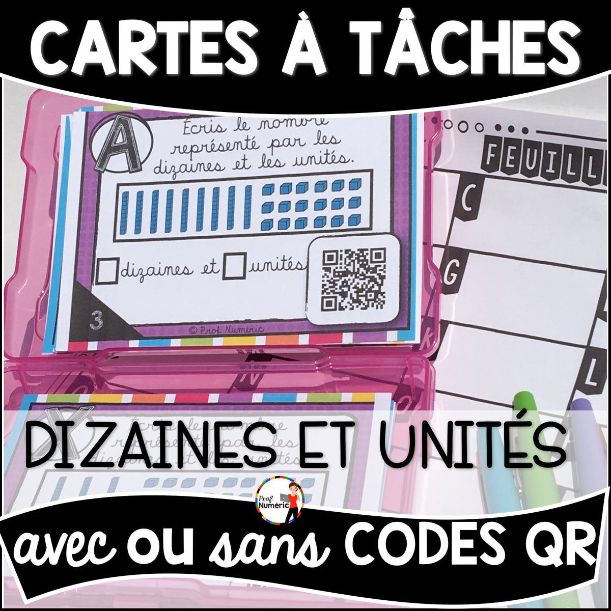 Cartes à Tâches (avec/sans codes QR)- MATHS - 2e année