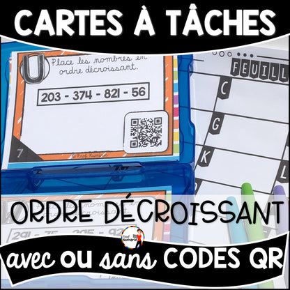 Cartes à Tâches (avec/sans codes QR)- MATHS - 2e année