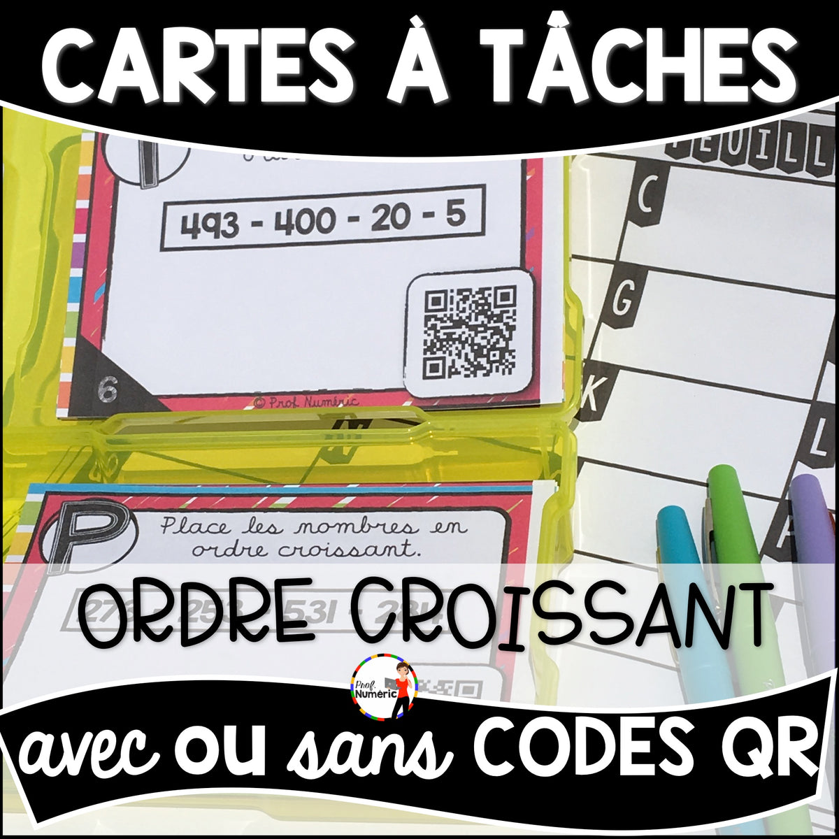 Cartes à Tâches (avec/sans codes QR)- MATHS - 2e année