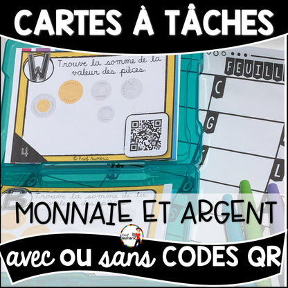 Cartes à Tâches (avec/sans codes QR)- MATHS - 2e année