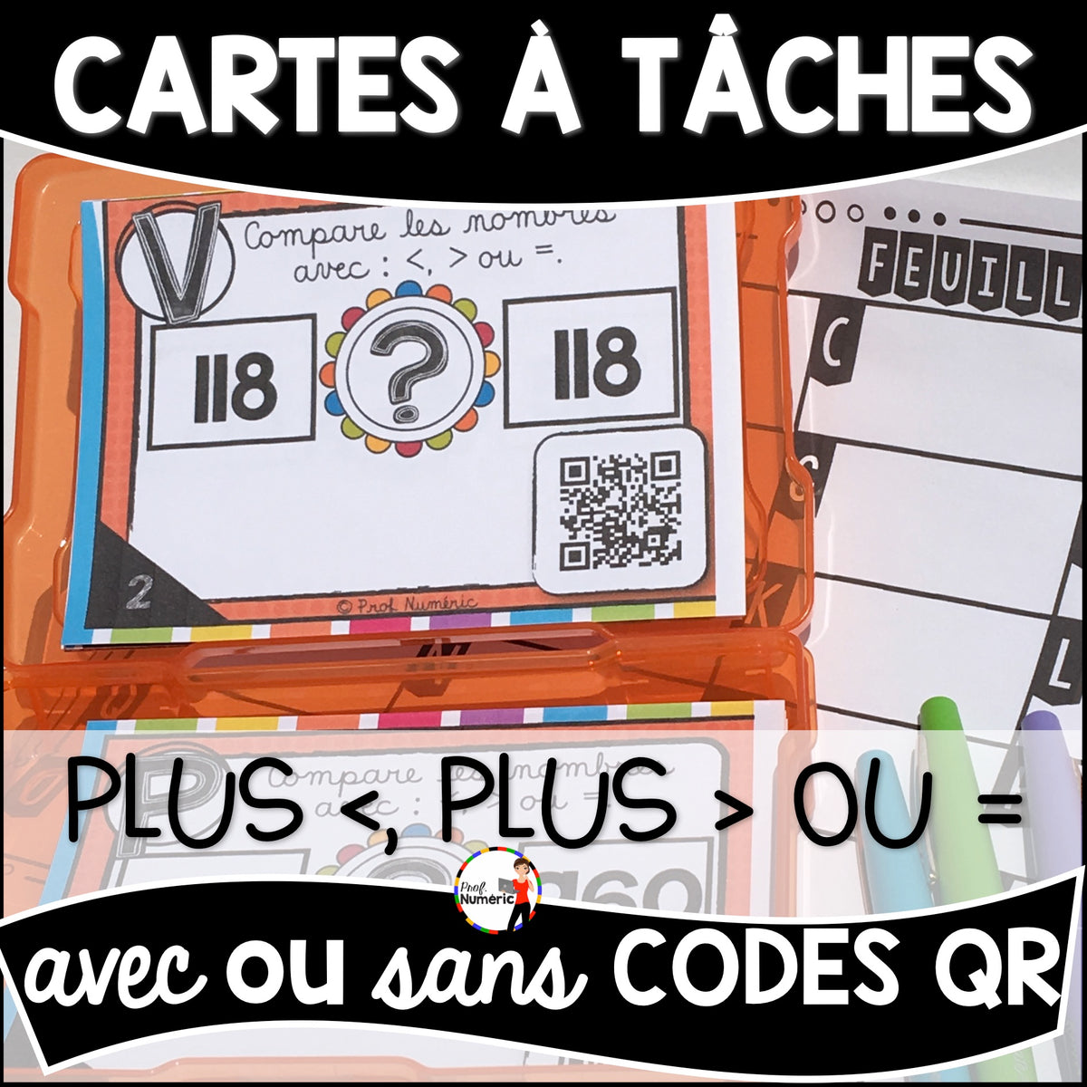 Cartes à Tâches (avec/sans codes QR)- MATHS - 2e année