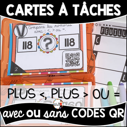Cartes à Tâches (avec/sans codes QR)- MATHS - 2e année