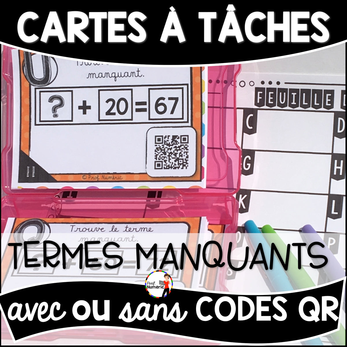 Cartes à Tâches (avec/sans codes QR)- MATHS - 2e année