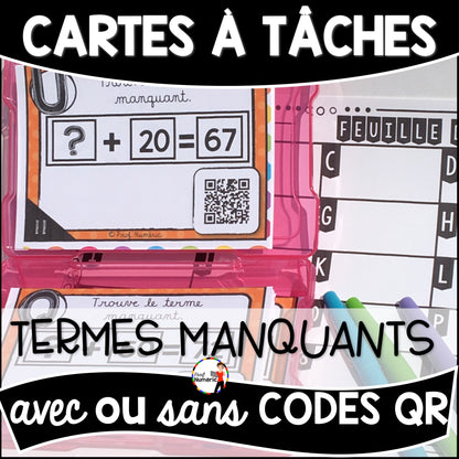 Cartes à Tâches (avec/sans codes QR)- MATHS - 2e année