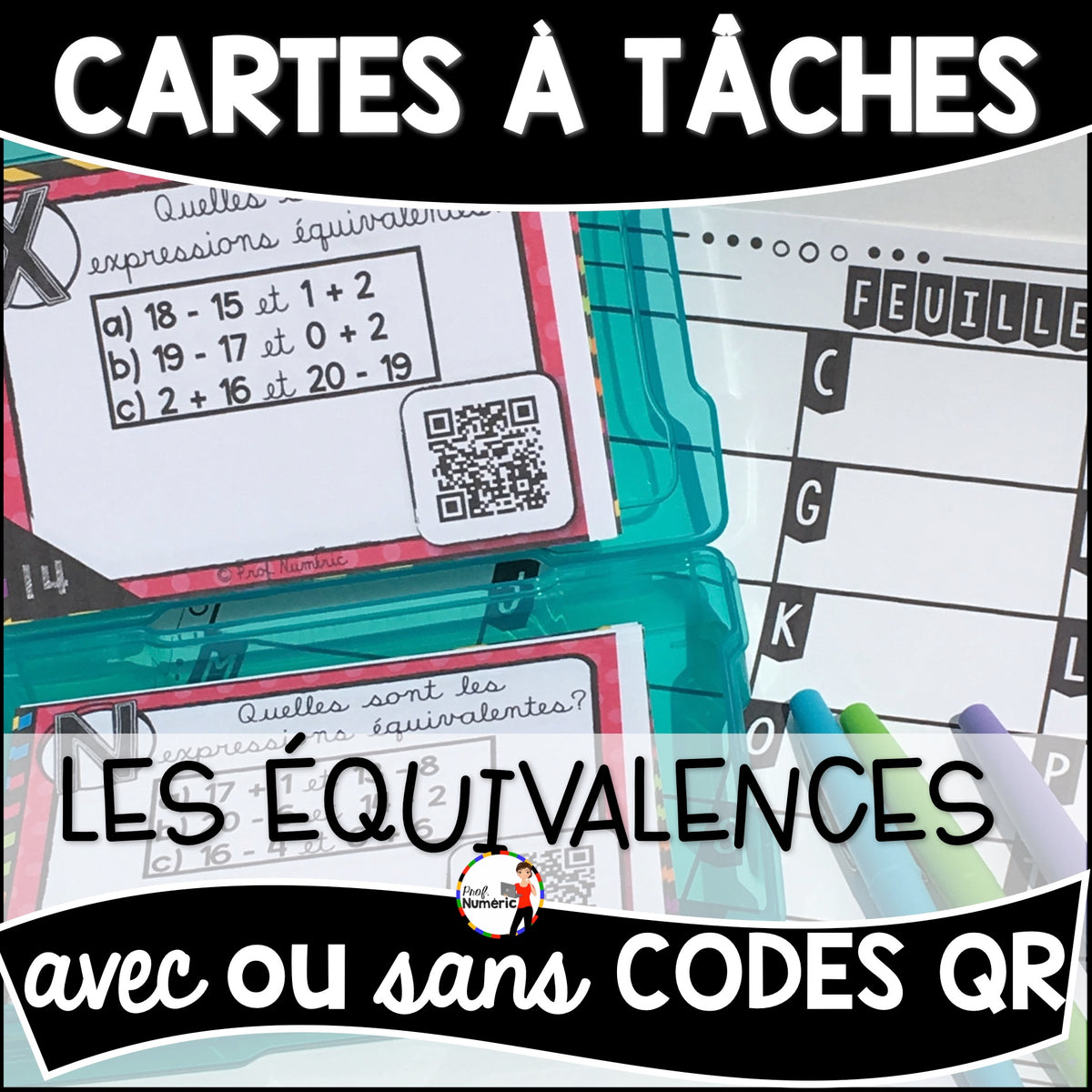 Cartes à Tâches (avec/sans codes QR)- MATHS - 2e année
