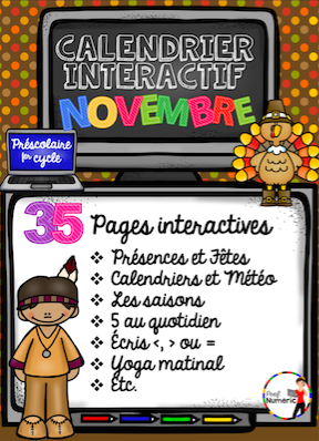 Calendrier interactif TNI - NOVEMBRE - 1er cycle – Prof Numéric
