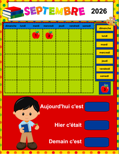 Calendriers interactifs TNI - ENSEMBLE COMPLET - Prof Numéric