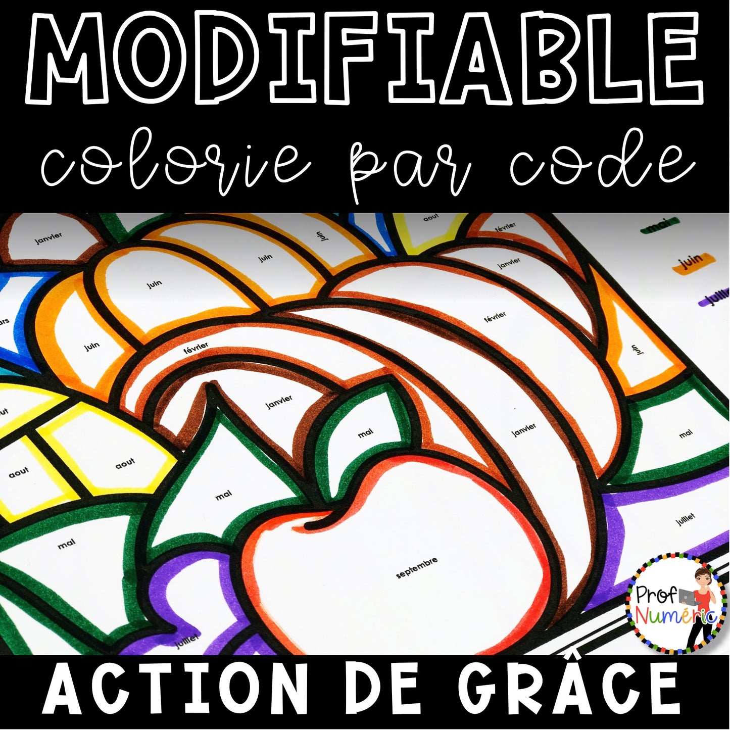 Colorie par code MODIFIABLE/ ENSEMBLE COMPLET