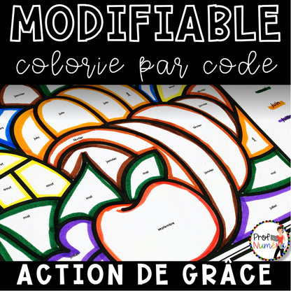 Colorie par code MODIFIABLE/ ENSEMBLE COMPLET