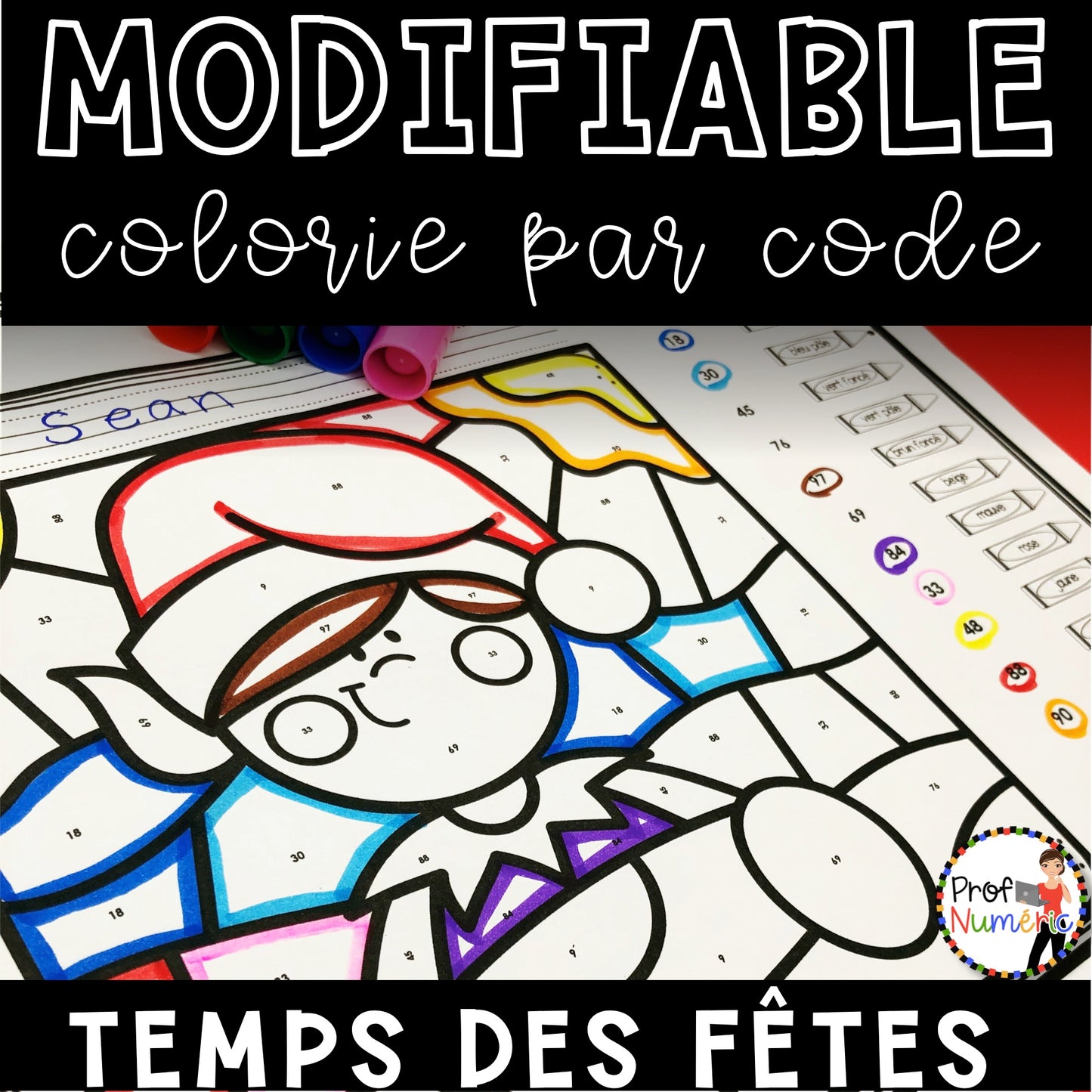 Colorie par code MODIFIABLE/ ENSEMBLE COMPLET
