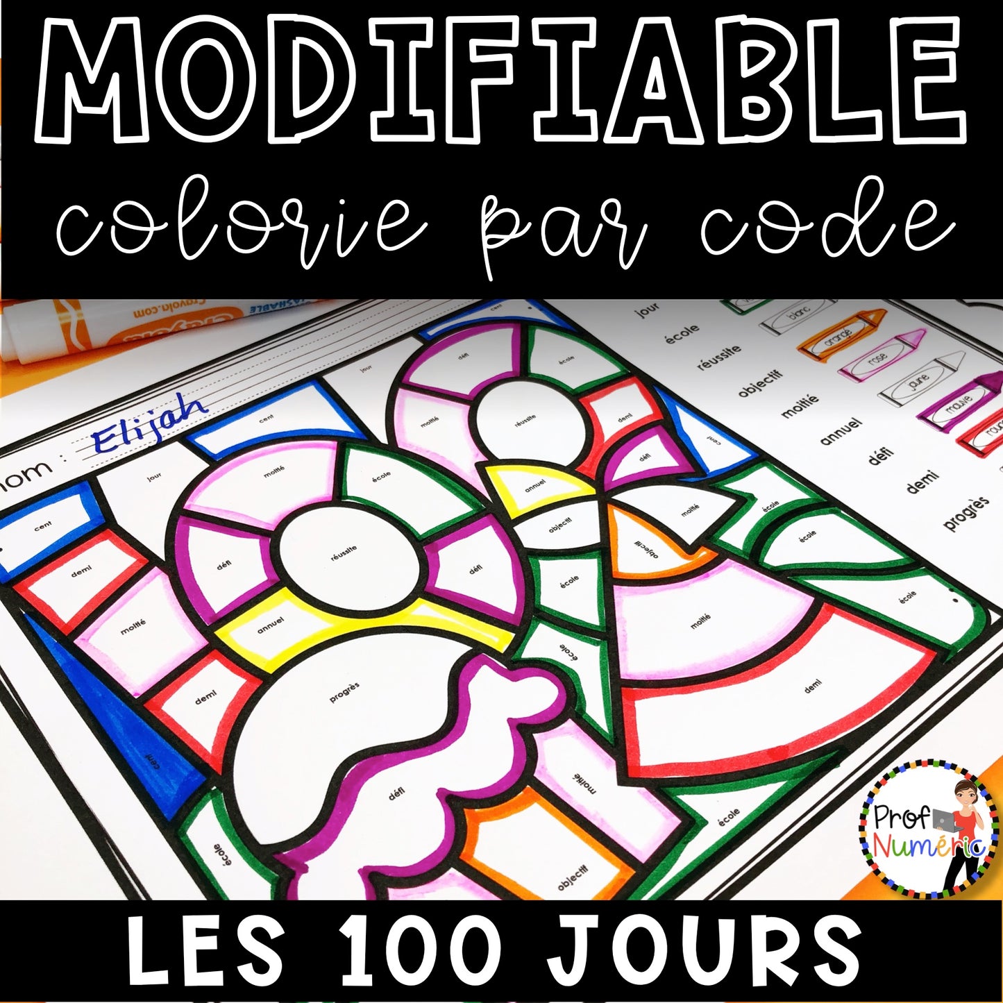 Colorie par code MODIFIABLE/ ENSEMBLE COMPLET