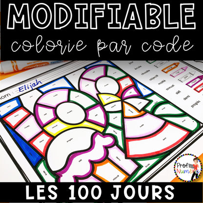 Colorie par code MODIFIABLE/ ENSEMBLE COMPLET