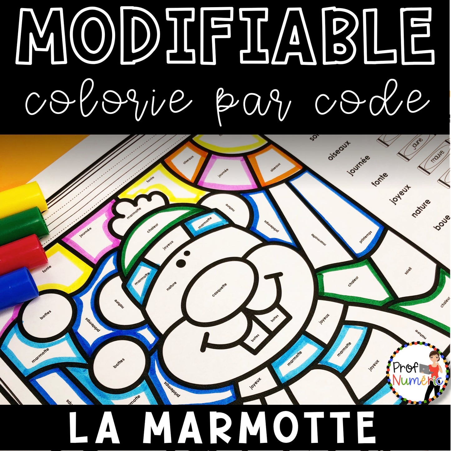 Colorie par code MODIFIABLE/ ENSEMBLE COMPLET