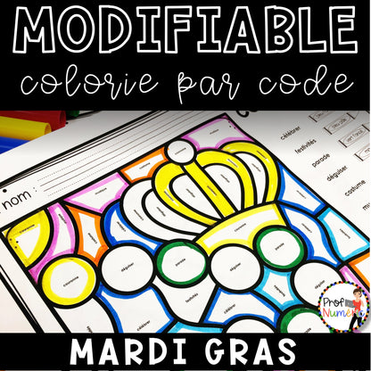 Colorie par code MODIFIABLE/ ENSEMBLE COMPLET