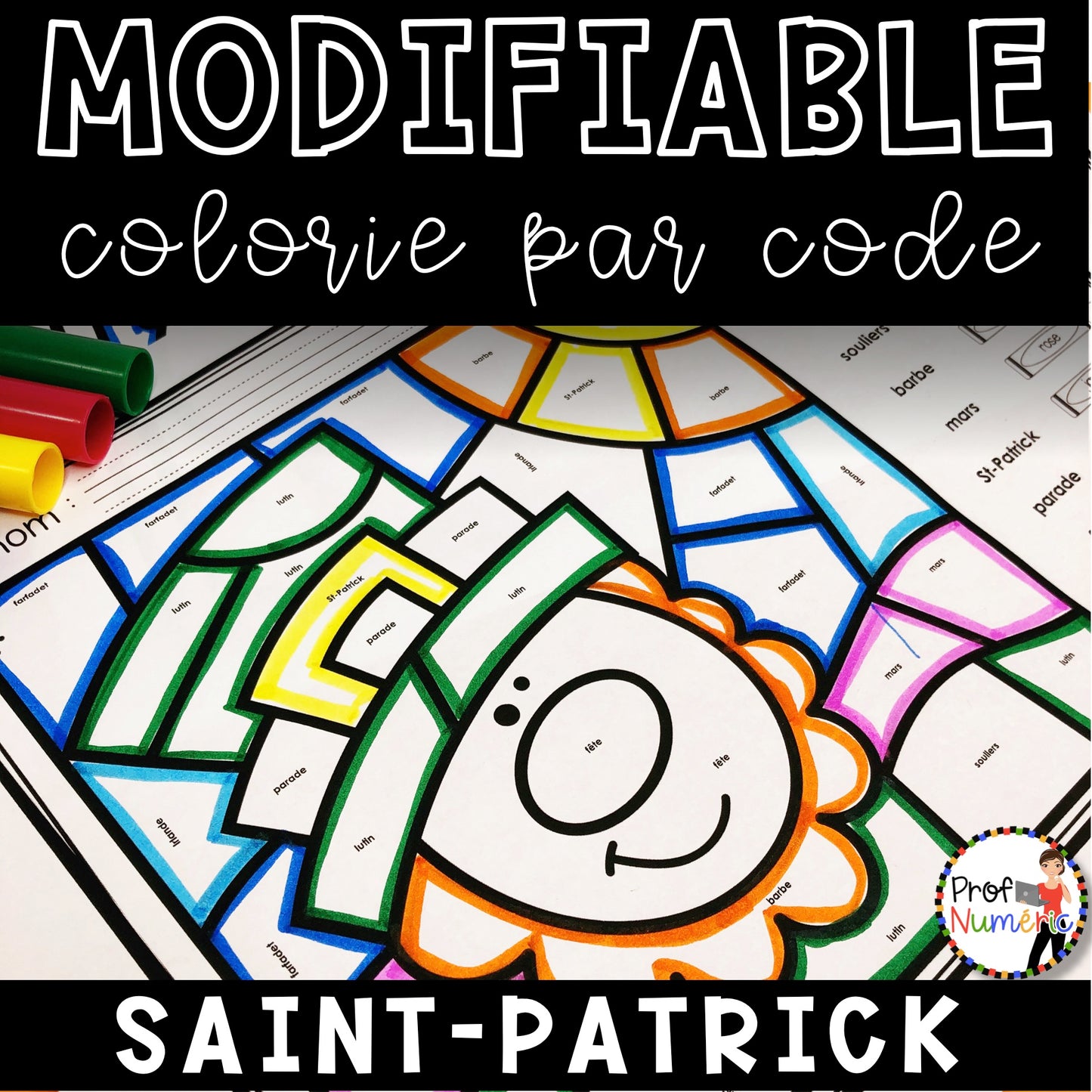 Colorie par code MODIFIABLE/ ENSEMBLE COMPLET