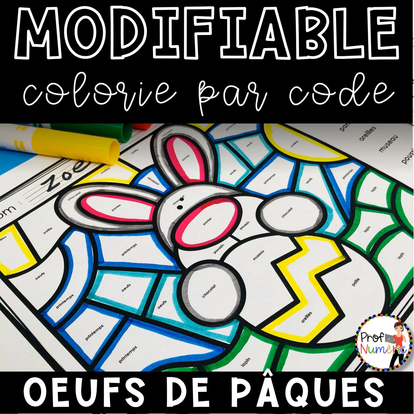 Colorie par code MODIFIABLE/ ENSEMBLE COMPLET