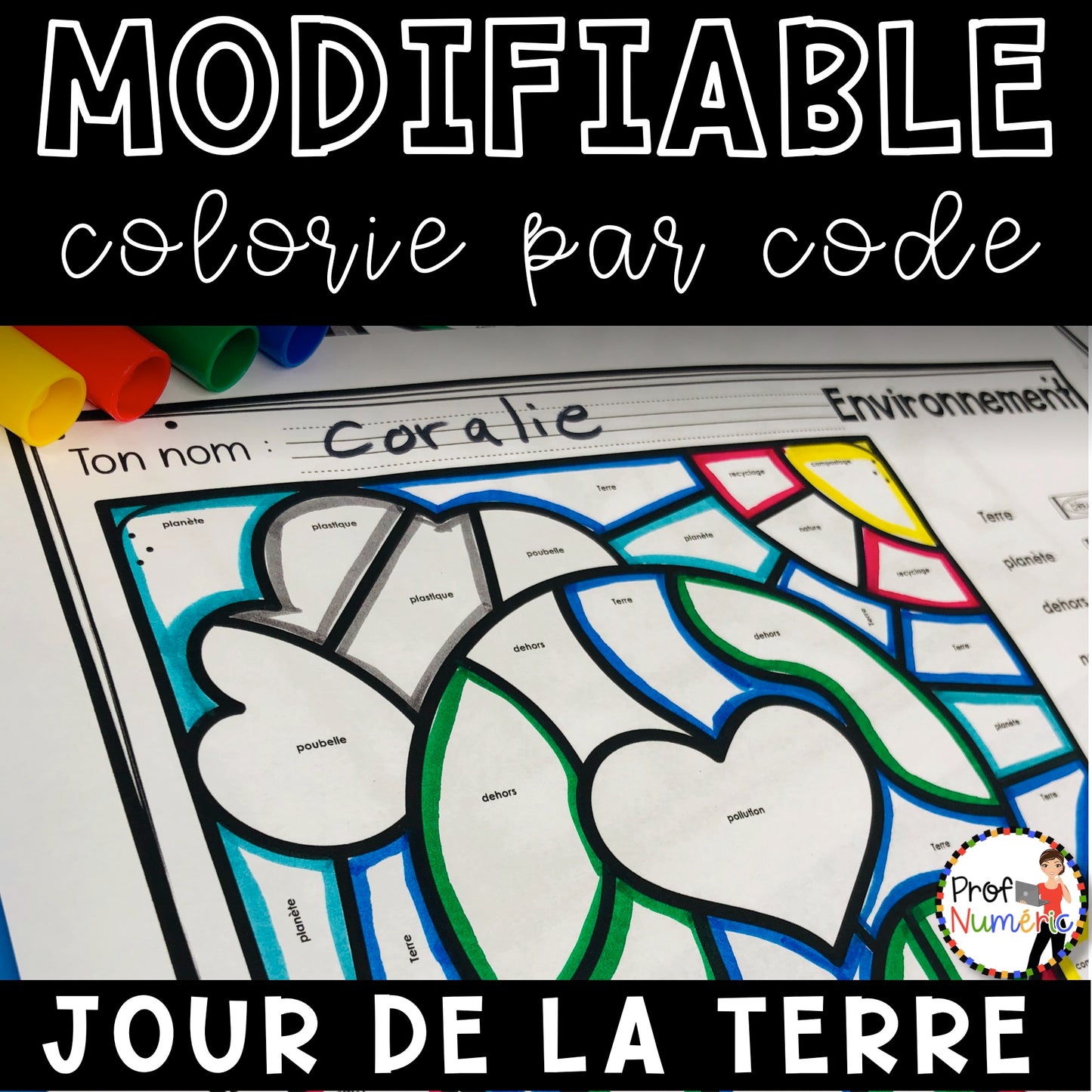 Colorie par code MODIFIABLE/ ENSEMBLE COMPLET