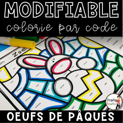 Colorie par code MODIFIABLE/ ENSEMBLE COMPLET