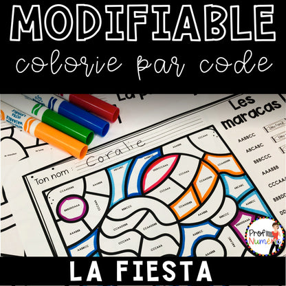 Colorie par code MODIFIABLE/ ENSEMBLE COMPLET