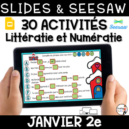 Google Slides - 300 Activités Numératie et Littératie - ENSEMBLE COMPLET - 2e année