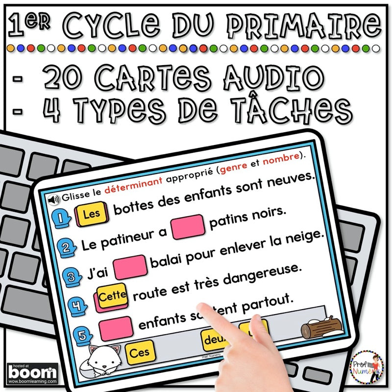 800 BOOM CARDS GRAMMAIRE - 4 tâches par deck - 1re