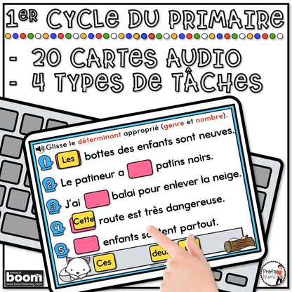 800 BOOM CARDS GRAMMAIRE - 4 tâches par deck - 1re