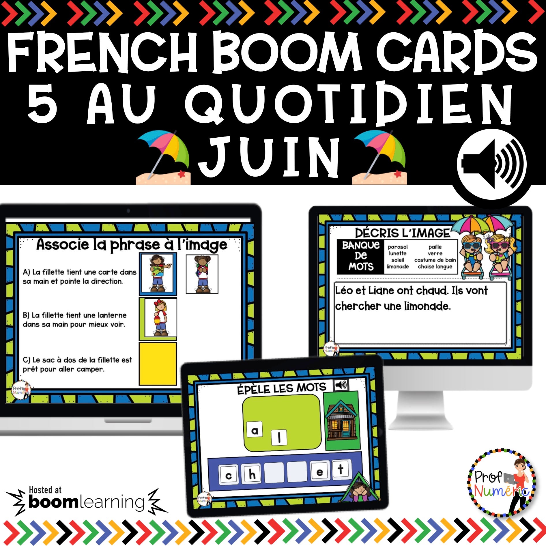 Jeu TNI et Boom Cards - JUIN - Jouer avec les mots - Prof Numéric