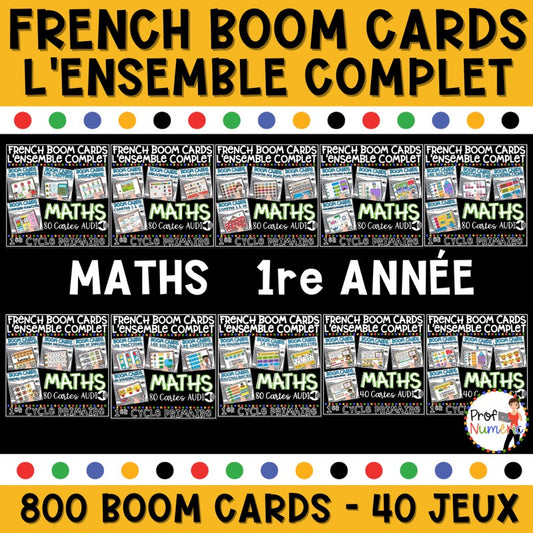 800 BOOM CARDS MATHS - 4 tâches par deck - 1re
