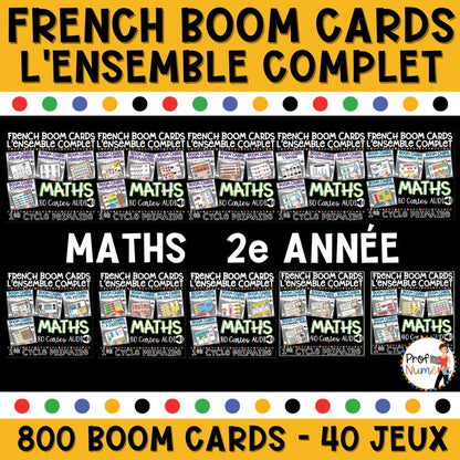 800 BOOM CARDS MATHS - 4 tâches par deck - 2e
