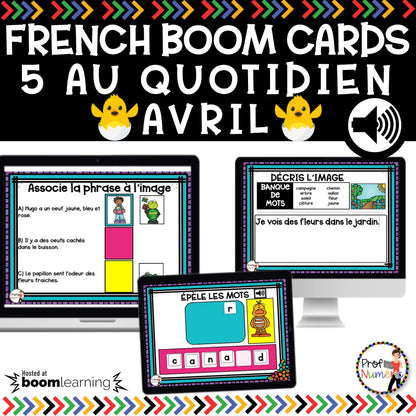 Jeu TNI et Boom Cards - AVRIL - Jouer avec les mots - Prof Numéric