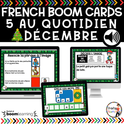 Jeu TNI et Boom Cards - DÉCEMBRE - Jouer avec les mots - Prof Numéric