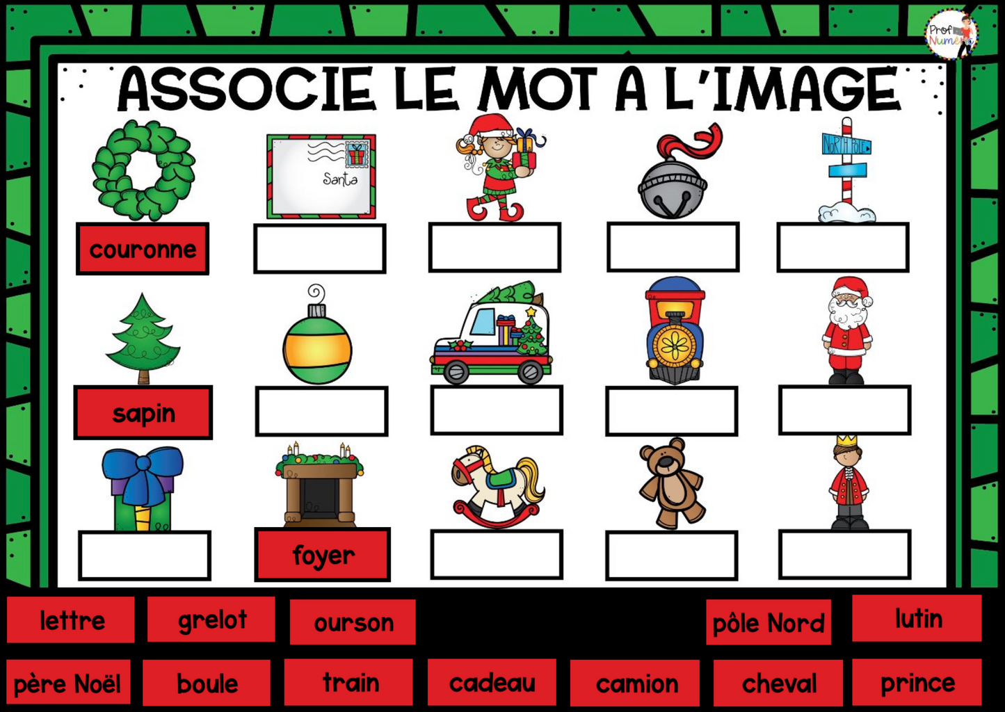 Jeu TNI et Boom Cards - DÉCEMBRE - Jouer avec les mots - Prof Numéric